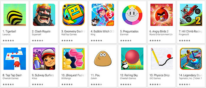 Top juegos google play