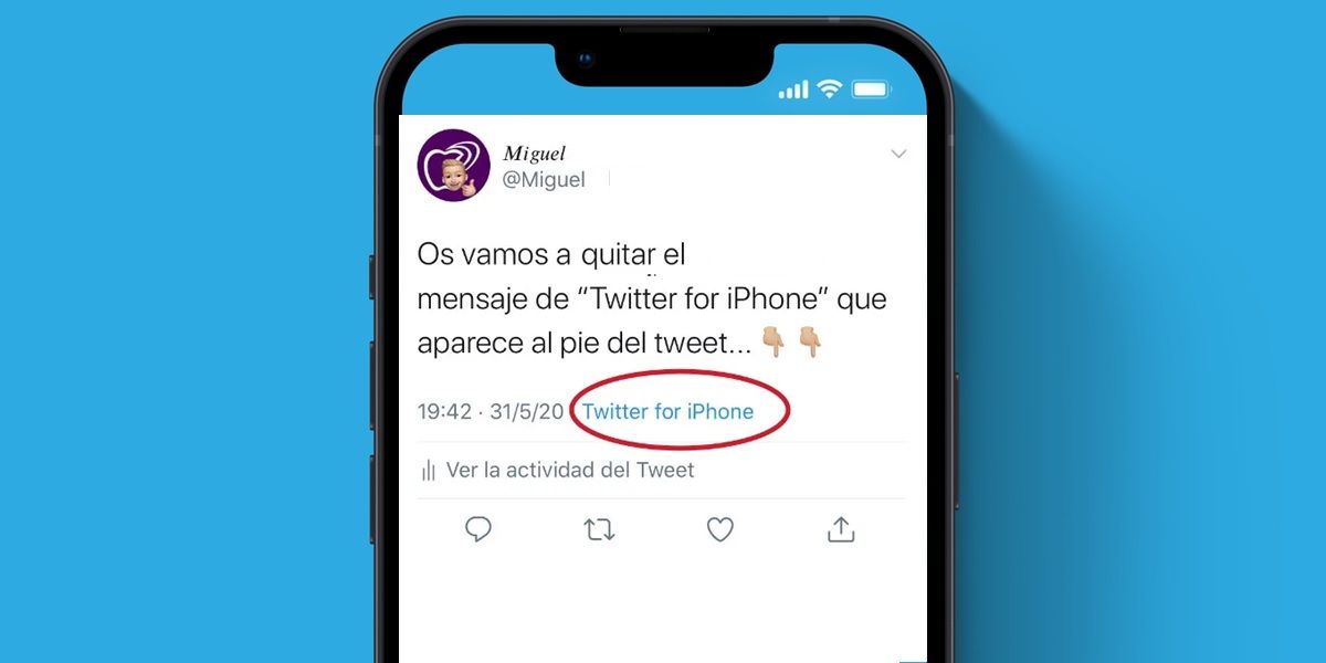 Twitter quita la etiqueta twitter for android o twitter for iphone
