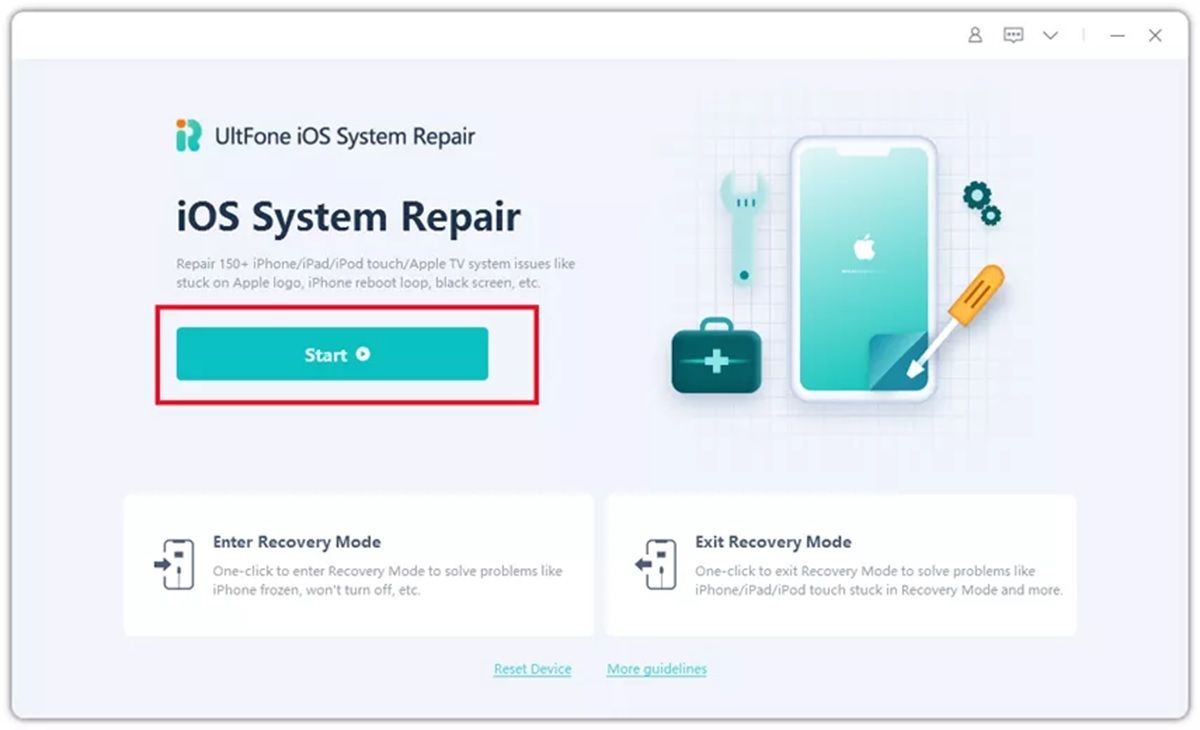 UltFone iOS System Repair iniciar programa