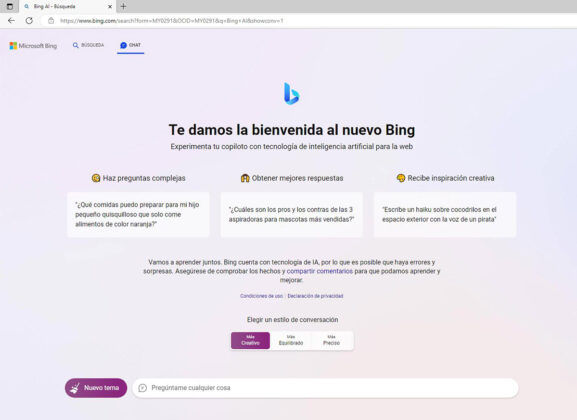 Utiliza el chat de Bing para hablar con ChatGPT 1