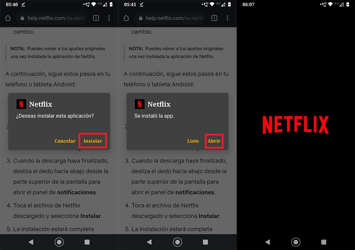 Ver Netflix en moviles Android antiguos