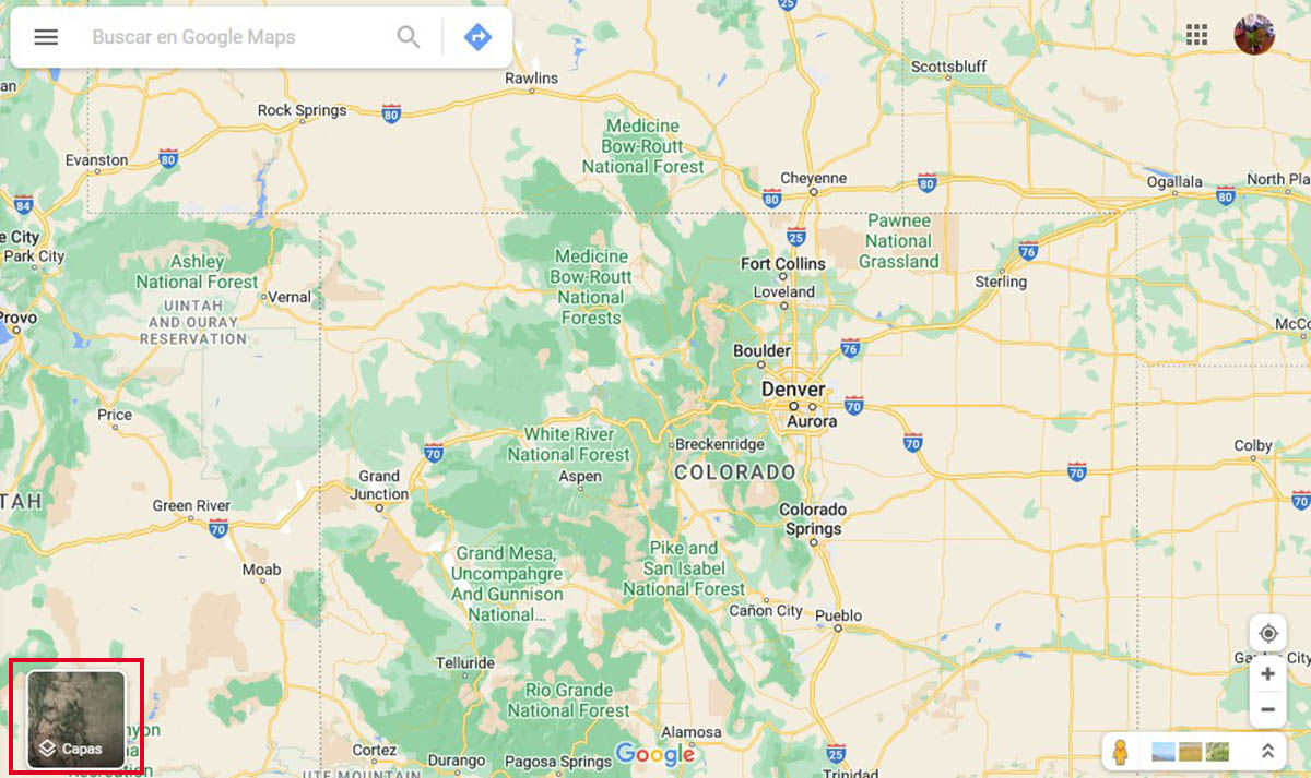 Ver la altura del terreno desde Google Maps web paso 1