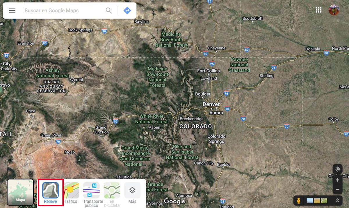 Ver la altura del terreno desde Google Maps web paso 2