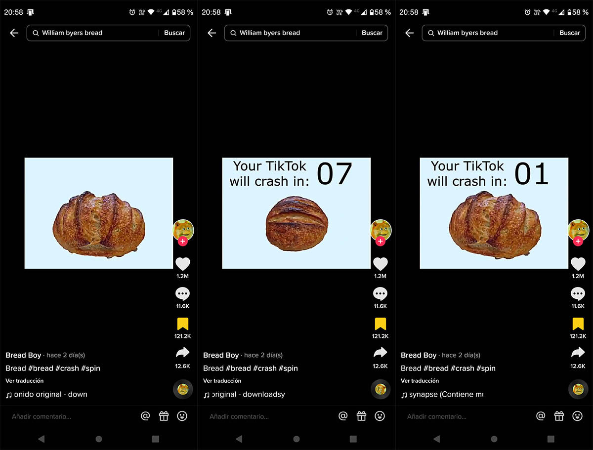 Video del pan girando que rompe la app de TikTok