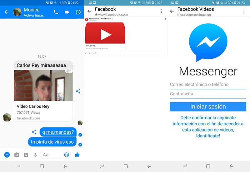 Virus video Messenger Facebook