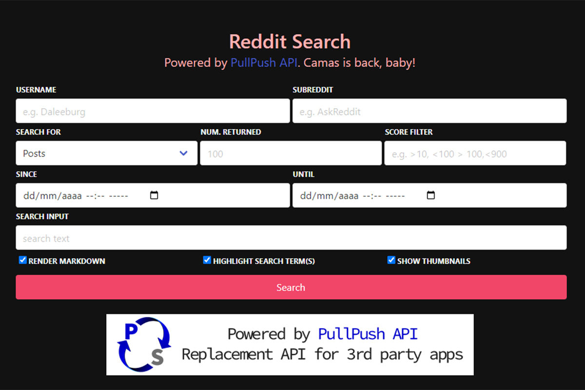 PullPush: búsqueda de comentarios eliminados en Reddit