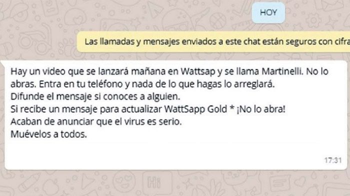 WhatsApp Gold mensaje
