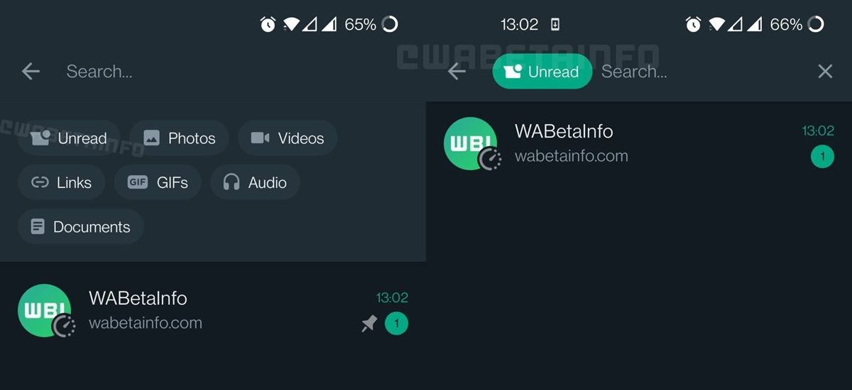 WhatsApp beta agrega el filtro de chats no leidos