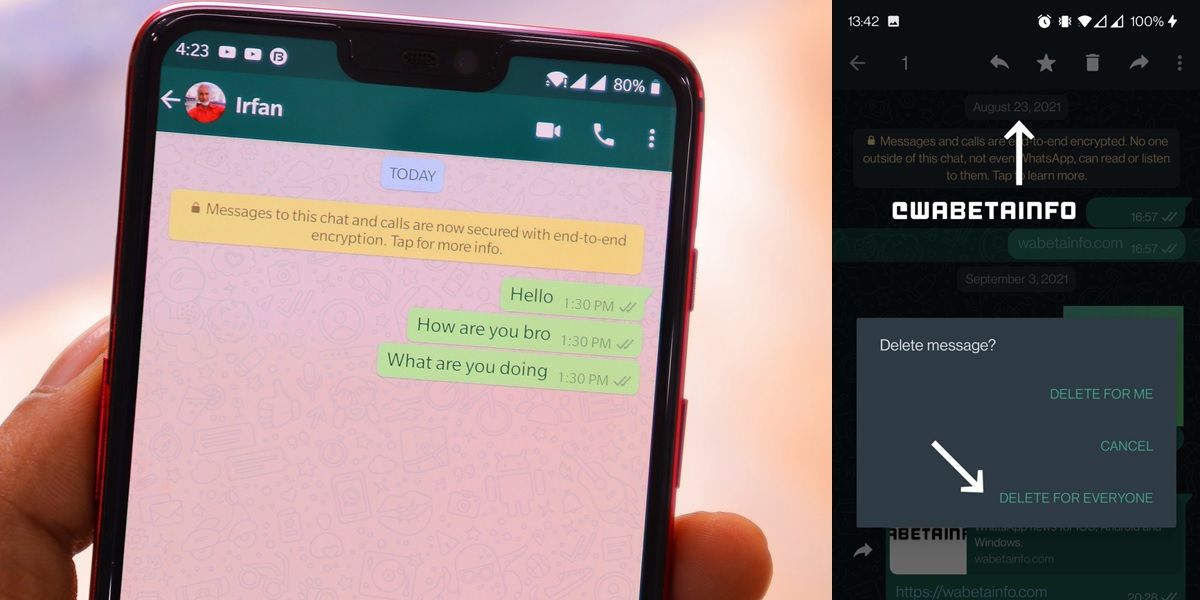 WhatsApp dejara eliminar mensajes sin importar cuando lo enviaste