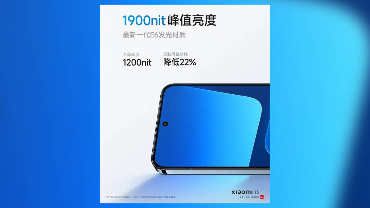 Xiaomi 13 y 13 pro tienen la pantalla mas brillante android 1900 nits