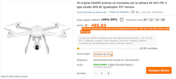 Xiaomi dron 4k mejor precio