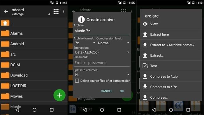 Zarchiver app para descomprimir comprimir en Android