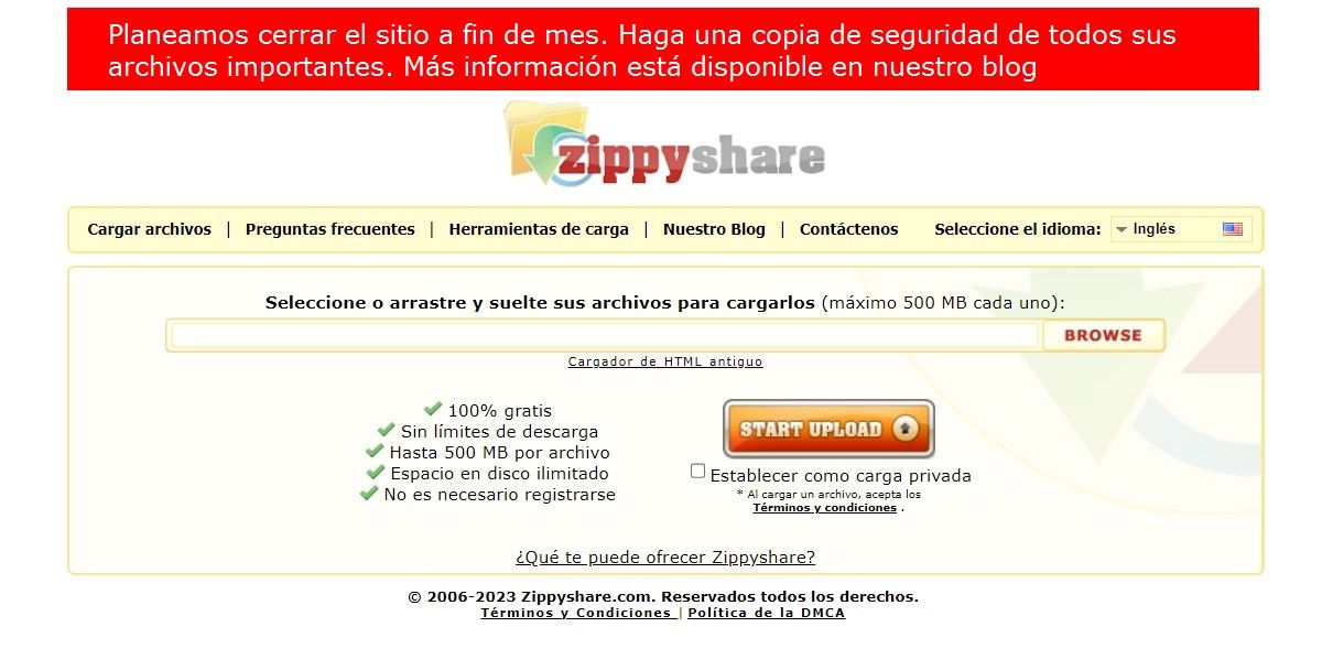 Zippyshare se despide después de ofrecer almacenamiento gratuito por años