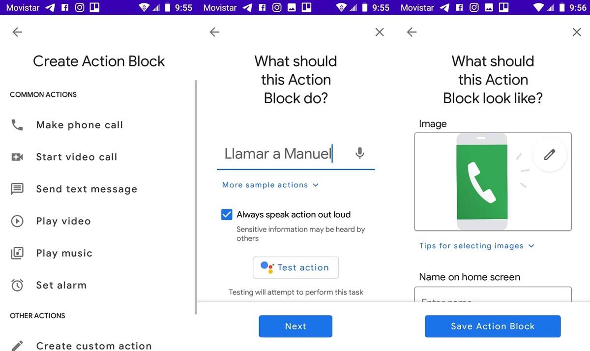 action blocks android