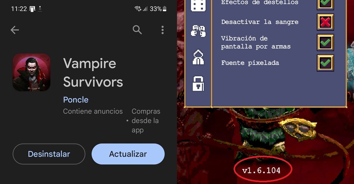 actualiza vampire survivors en android para jugar cooperativo
