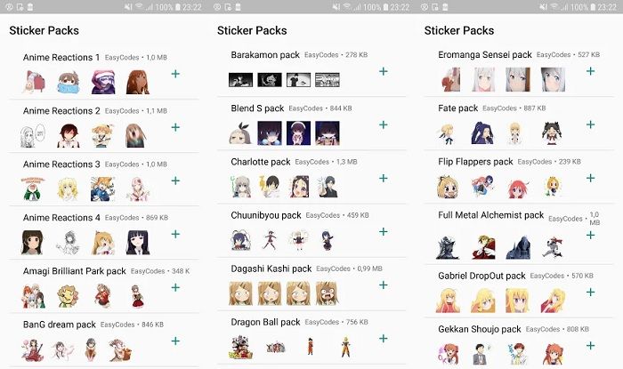 anime stickers whatsapp