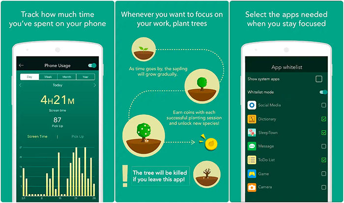 aplicaciones para evitar distracciones en android forest