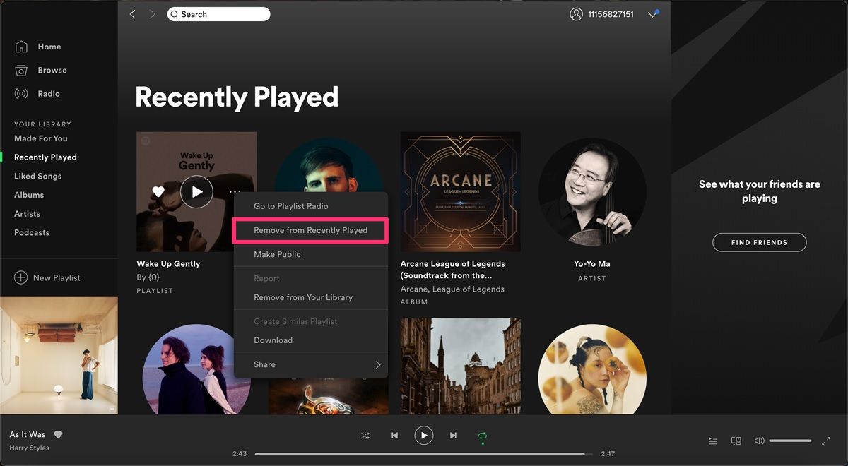 app antigua de spotify donde se puede eliminar el historial de escuchado recientemente