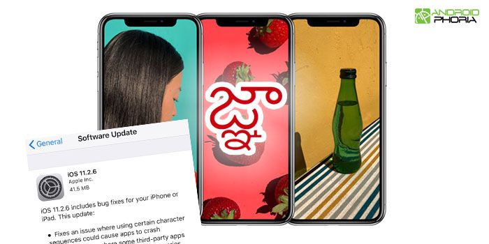 apple libera ios 11 2 6 arreglar caracter indio colapsaba iphone