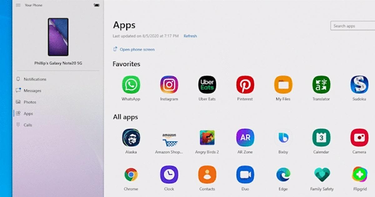 apps de android en aplicacion tu telefono de windows 10