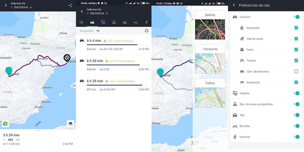 apps más fiables para calcular tus rutas coche here wego
