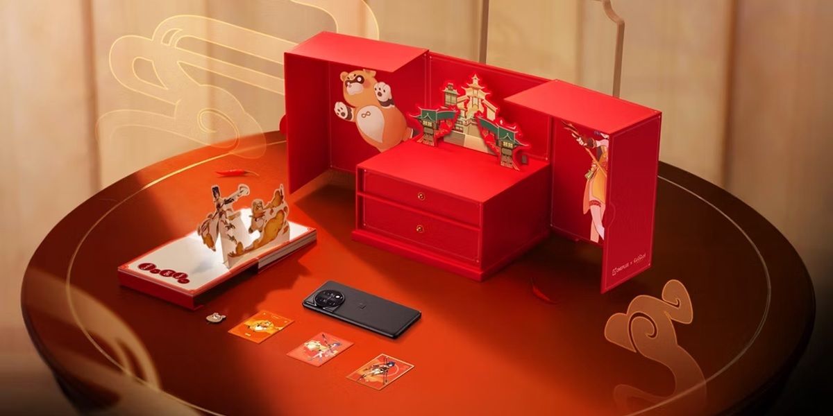 asi es la caja de regalo del OnePlus 11 edicion especial genshin impact