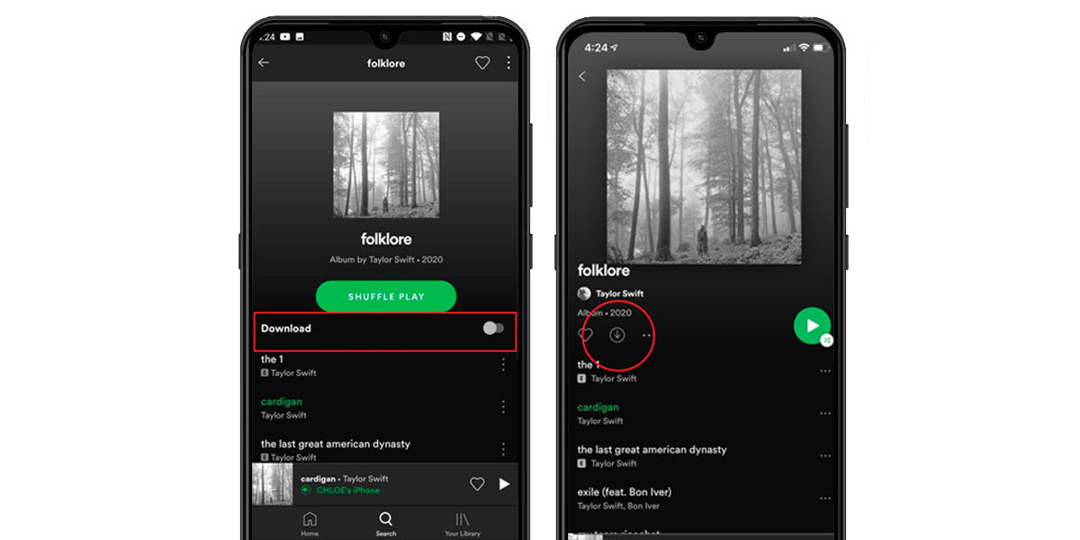 bajar música spotify offline android