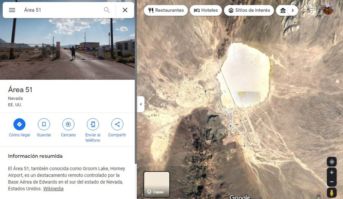 buscar area 51 en google maps