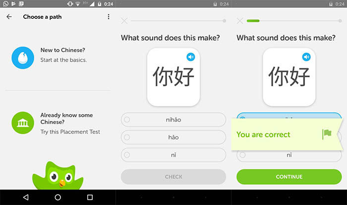 capturas de Duolingo chino mandarin 