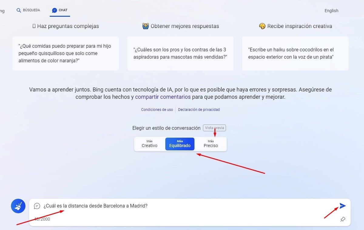 comenzar a usar Bing Chat