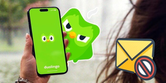 como dejar de recibir correos y notificaciones de Duolingo