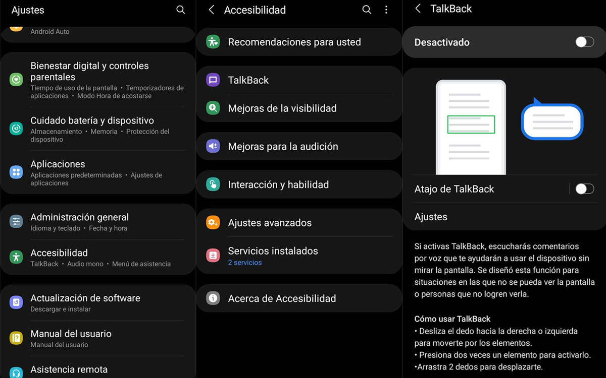Cómo desactivar TalkBack en tu móvil Samsung, tutorial