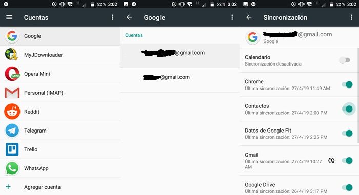Cómo hacer backup de contactos en cuenta de google