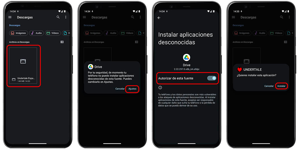 como instalar APK mod undertale android español