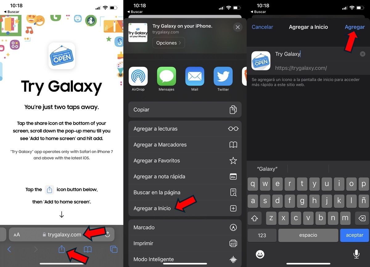 como instalar Try Galaxy para probar el Galaxy S23 desde tu iPhone