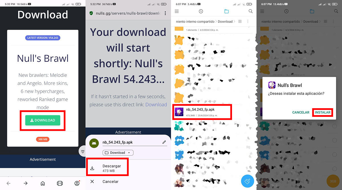 como instalar nulls brawl en Android