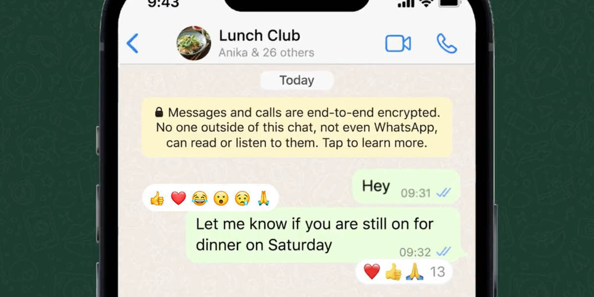 cómo reaccionar a mensajes de WhatsApp