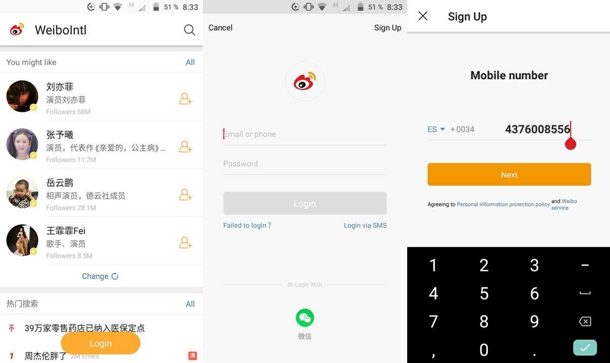 como registrarse en weibo sin numero de telefono chino