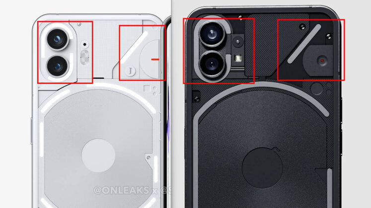 comparativa diseño Nothing Phone (1) y (2)