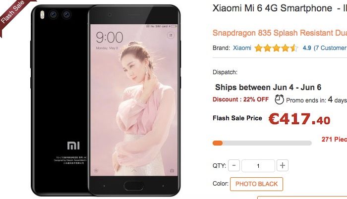 comprar Xiaomi Mi6 barato