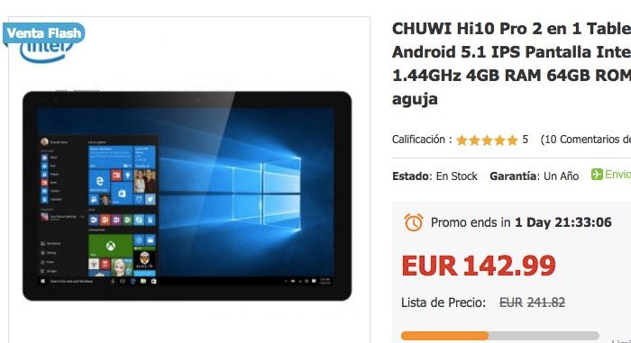 comprar tablet chuwi barata