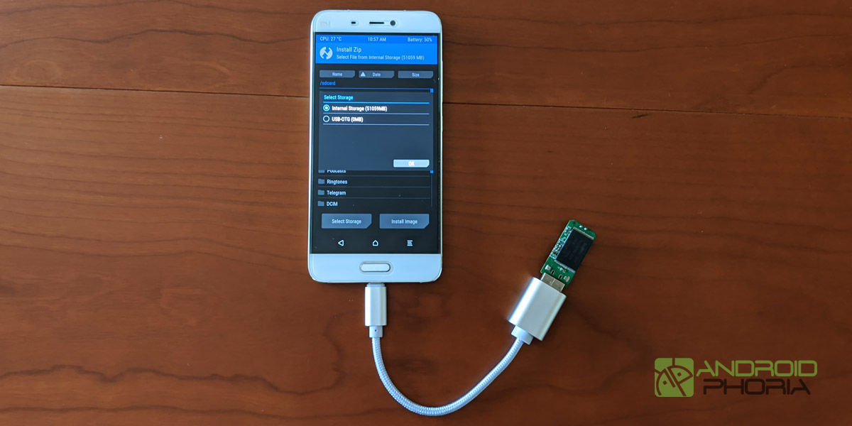conectar usb otg roms android twrp