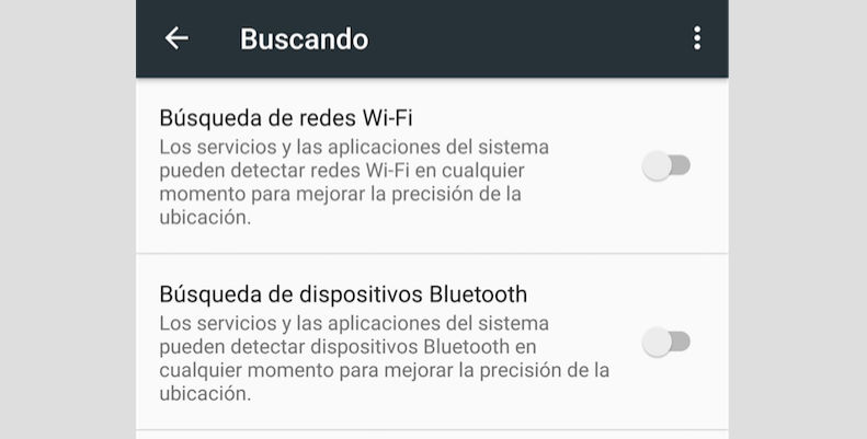 desactivar bluetooth y wifi