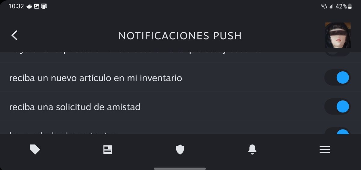 desactivar notificaciones steam en android