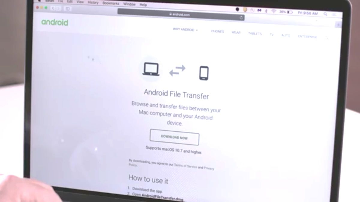 transferencia de archivos android a mac os x