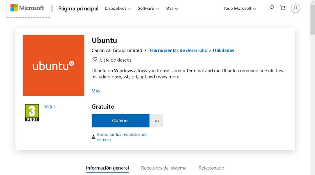 descargar ubuntu microsoft store windows