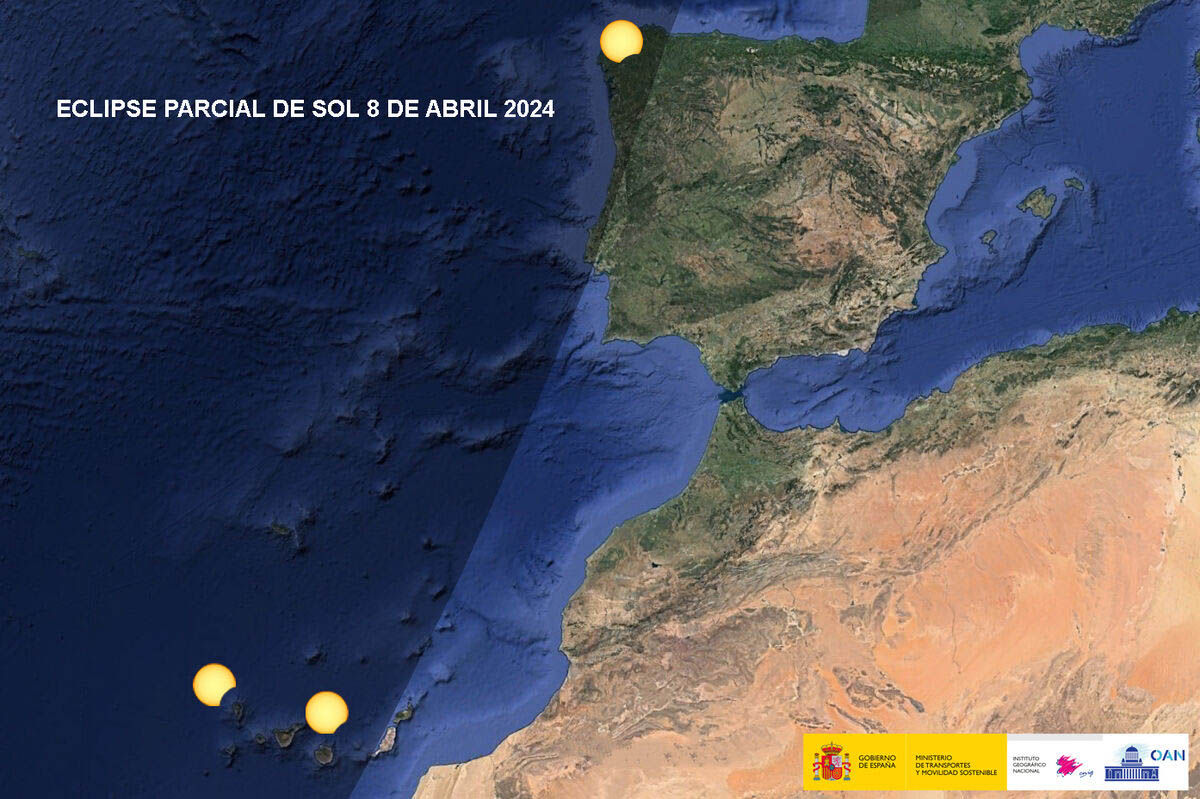 desde que comunidades españolas se vera el eclipse solar del 8 de abril de 2024