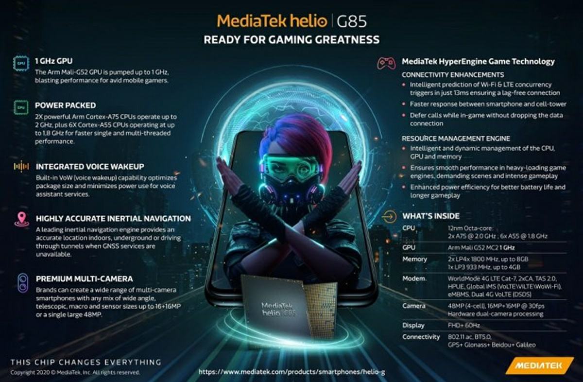 detalles del mediatek helio g85