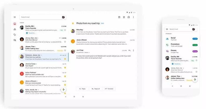 diseño android gmail