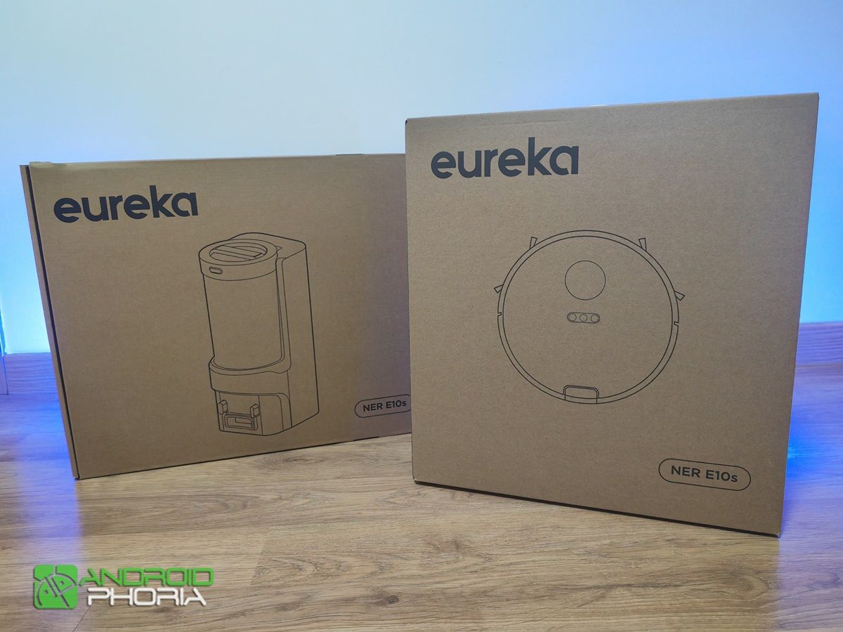 eureka e10s caja del robot y la base de autovaciado